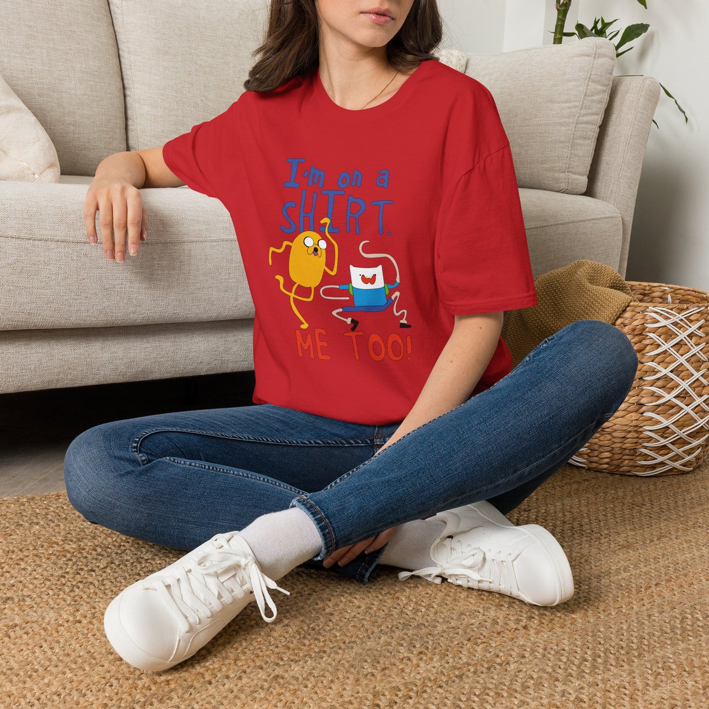 ADVENTURE TIME with Finn & Jake I'm on a Shirt. Me Too! — Funny Cartoon Jake & Cat Graphic Tee