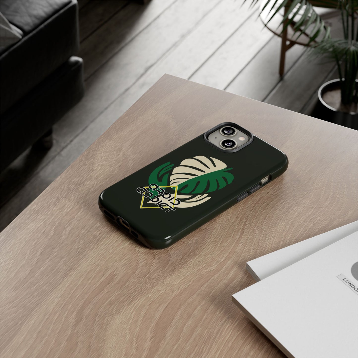 Phone Case — 'Droid Addict' Tropical Monstera Protective Case