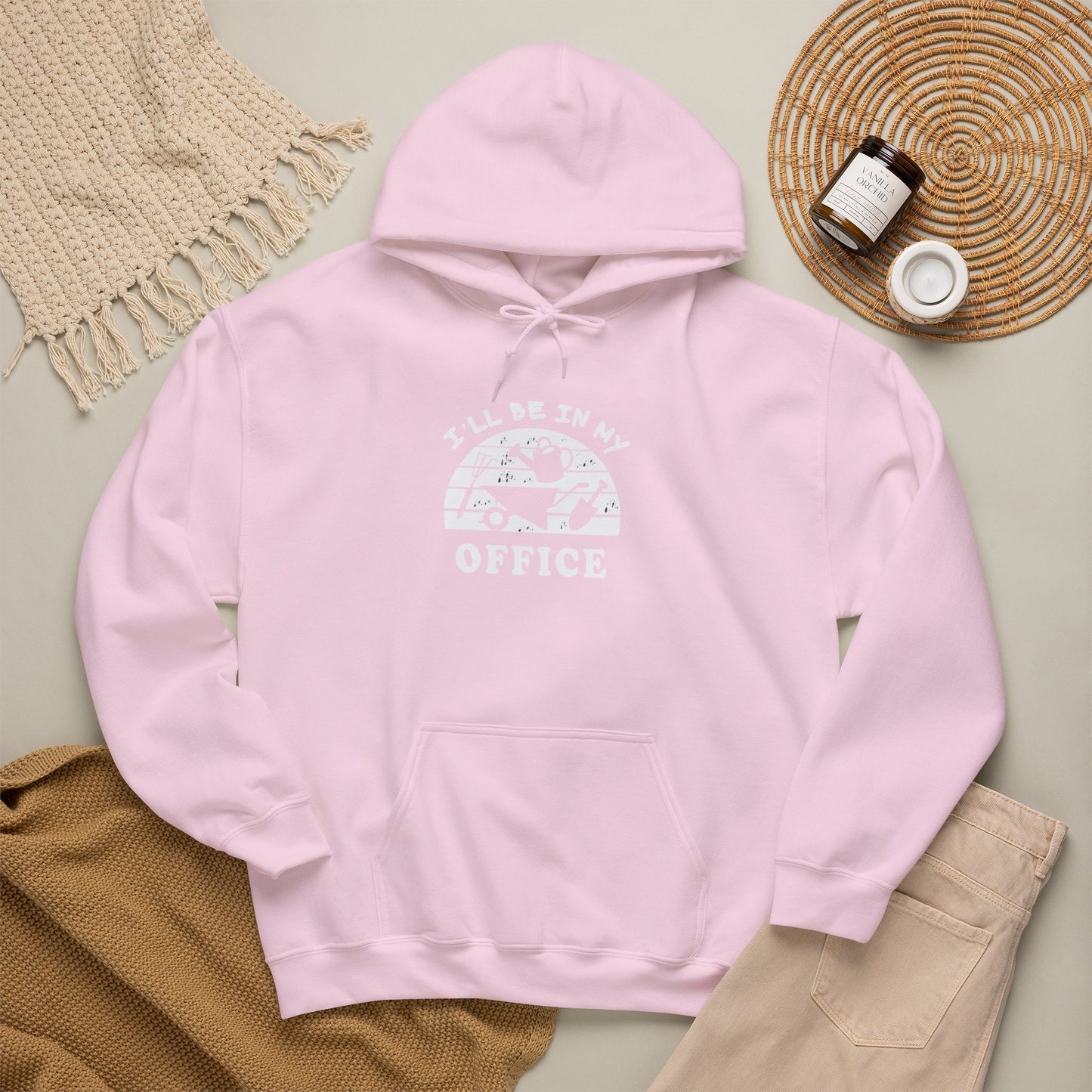 Hoodie — “I’ll Be In My Office” Cat Van Graphic Hoodie