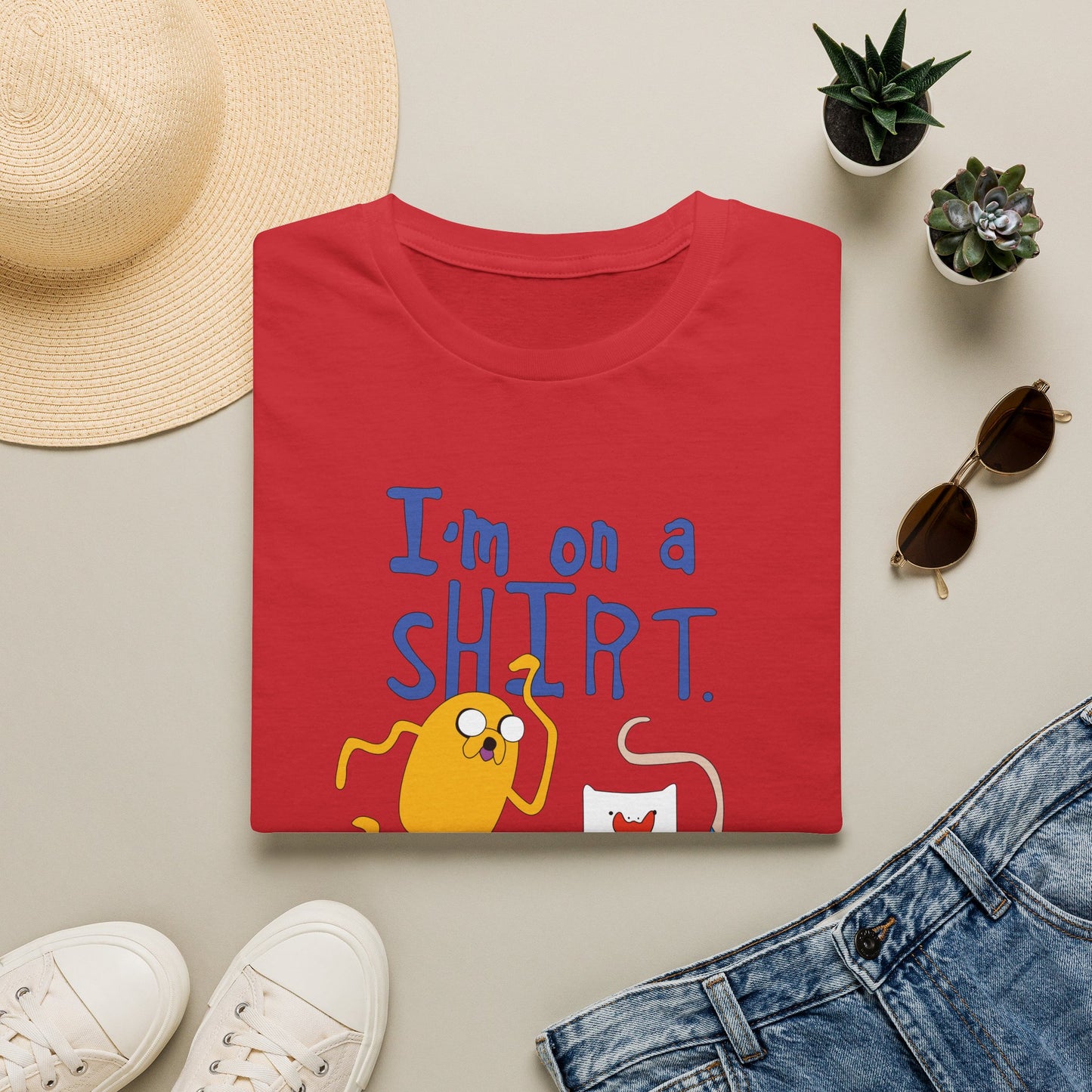 ADVENTURE TIME with Finn & Jake I'm on a Shirt. Me Too! — Funny Cartoon Jake & Cat Graphic Tee