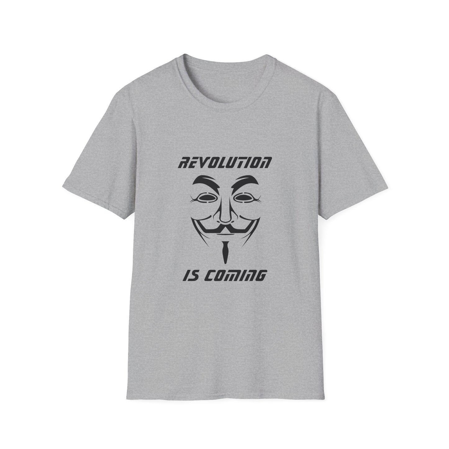 Revolution Is Coming T-Shirt — Guy Fawkes Mask Protest Tee