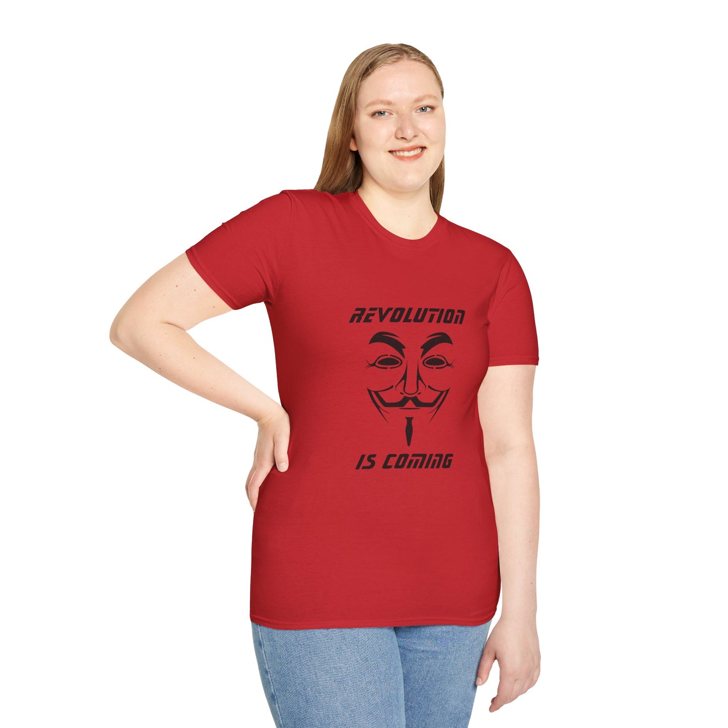 Revolution Is Coming T-Shirt — Guy Fawkes Mask Protest Tee