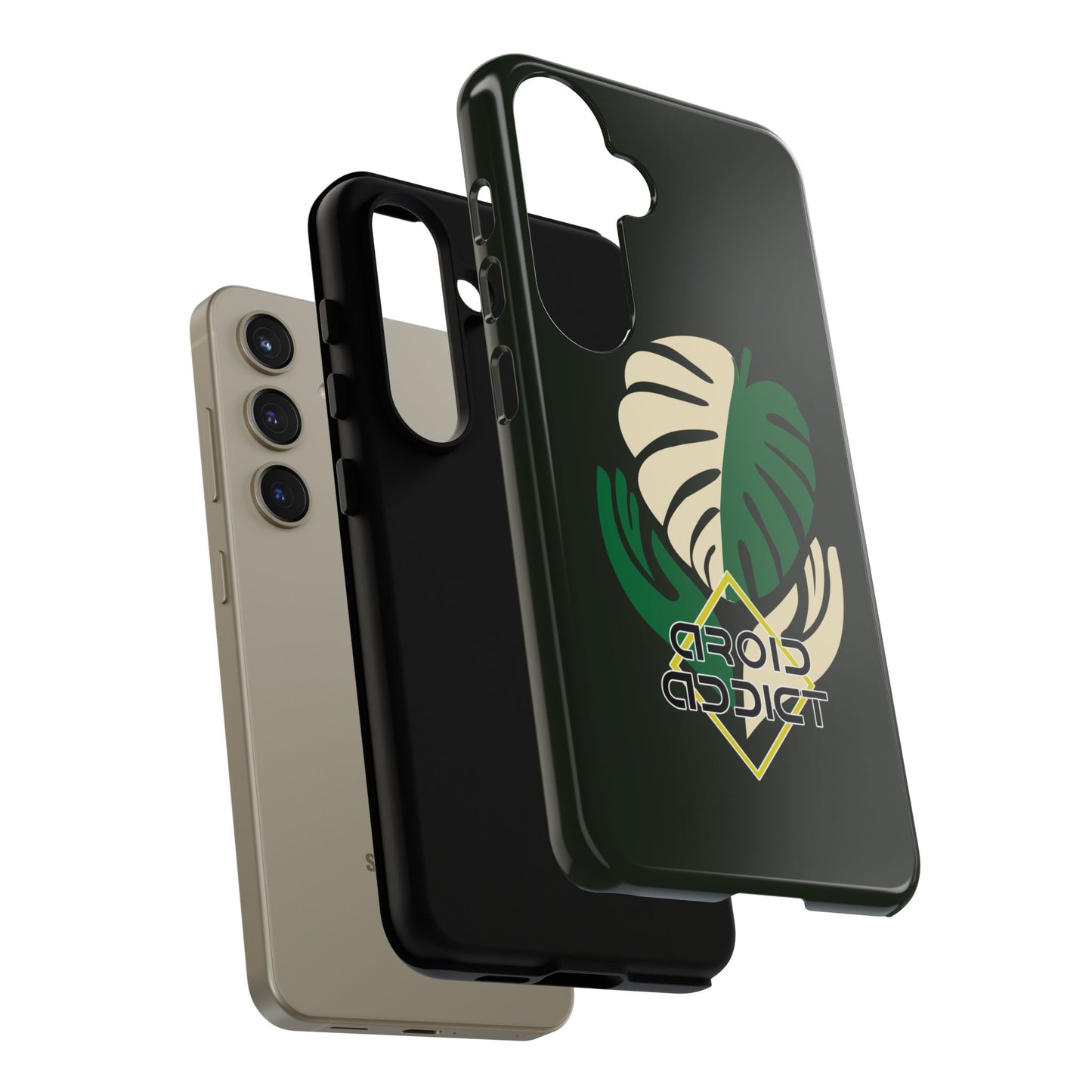 Phone Case — 'Droid Addict' Tropical Monstera Protective Case