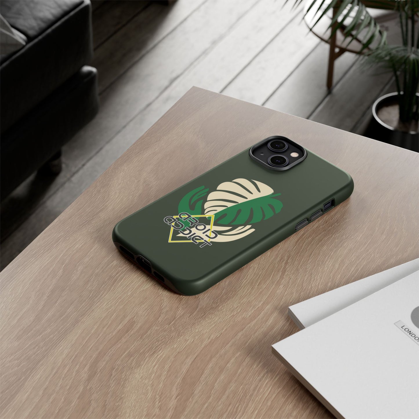 Phone Case — 'Droid Addict' Tropical Monstera Protective Case