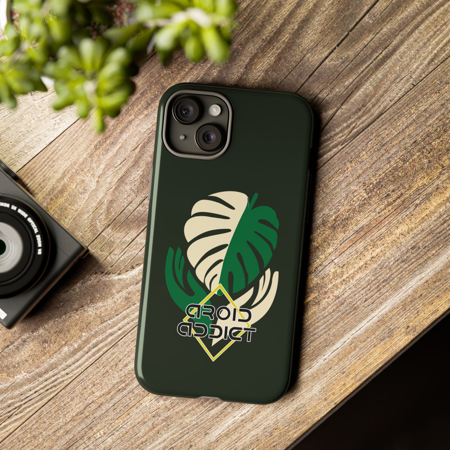 Phone Case — 'Droid Addict' Tropical Monstera Protective Case