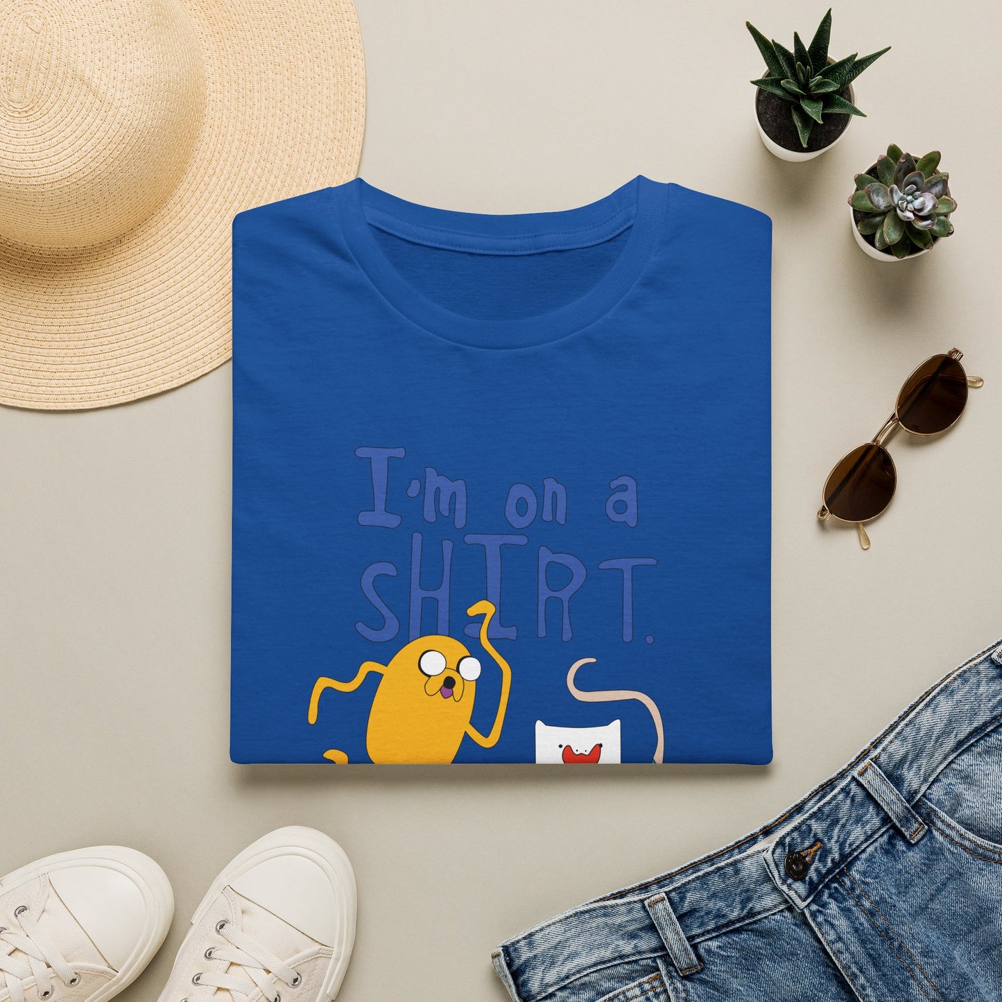 ADVENTURE TIME with Finn & Jake I'm on a Shirt. Me Too! — Funny Cartoon Jake & Cat Graphic Tee
