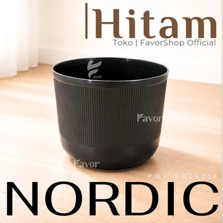 Nordic Aesthetic Pots 20/25/30 Black, White, Brick Red Scandi Style | Modern Minimalism Premium Motif