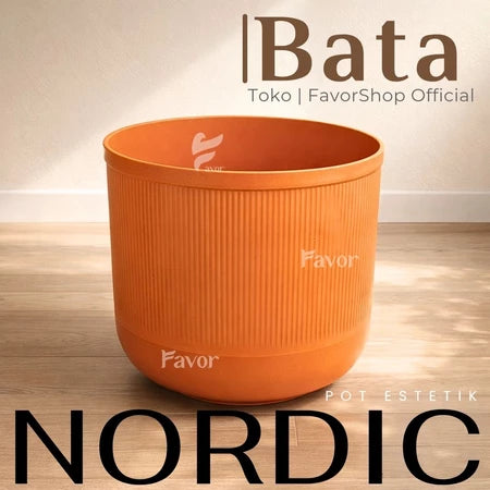 Nordic Aesthetic Pots 20/25/30 Black, White, Brick Red Scandi Style | Modern Minimalism Premium Motif