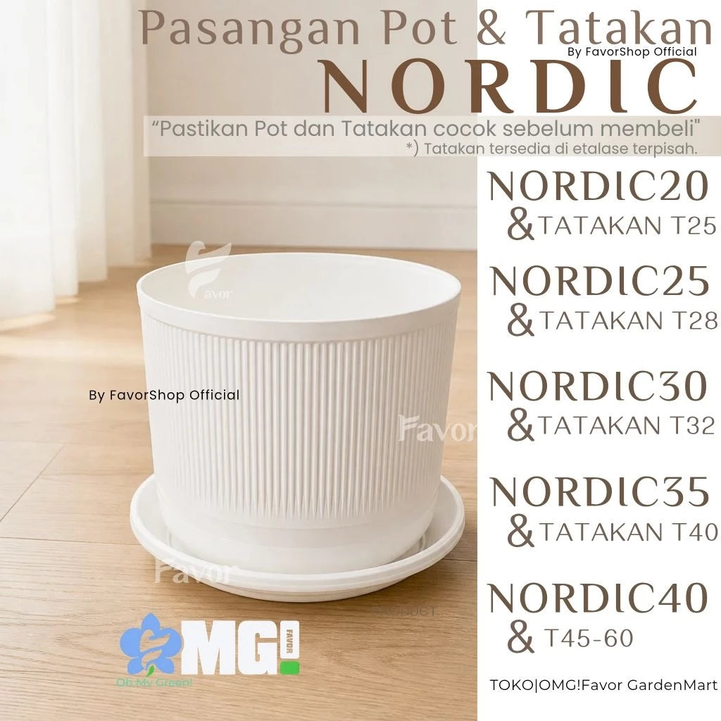 Nordic Aesthetic Pots 20/25/30 Black, White, Brick Red Scandi Style | Modern Minimalism Premium Motif