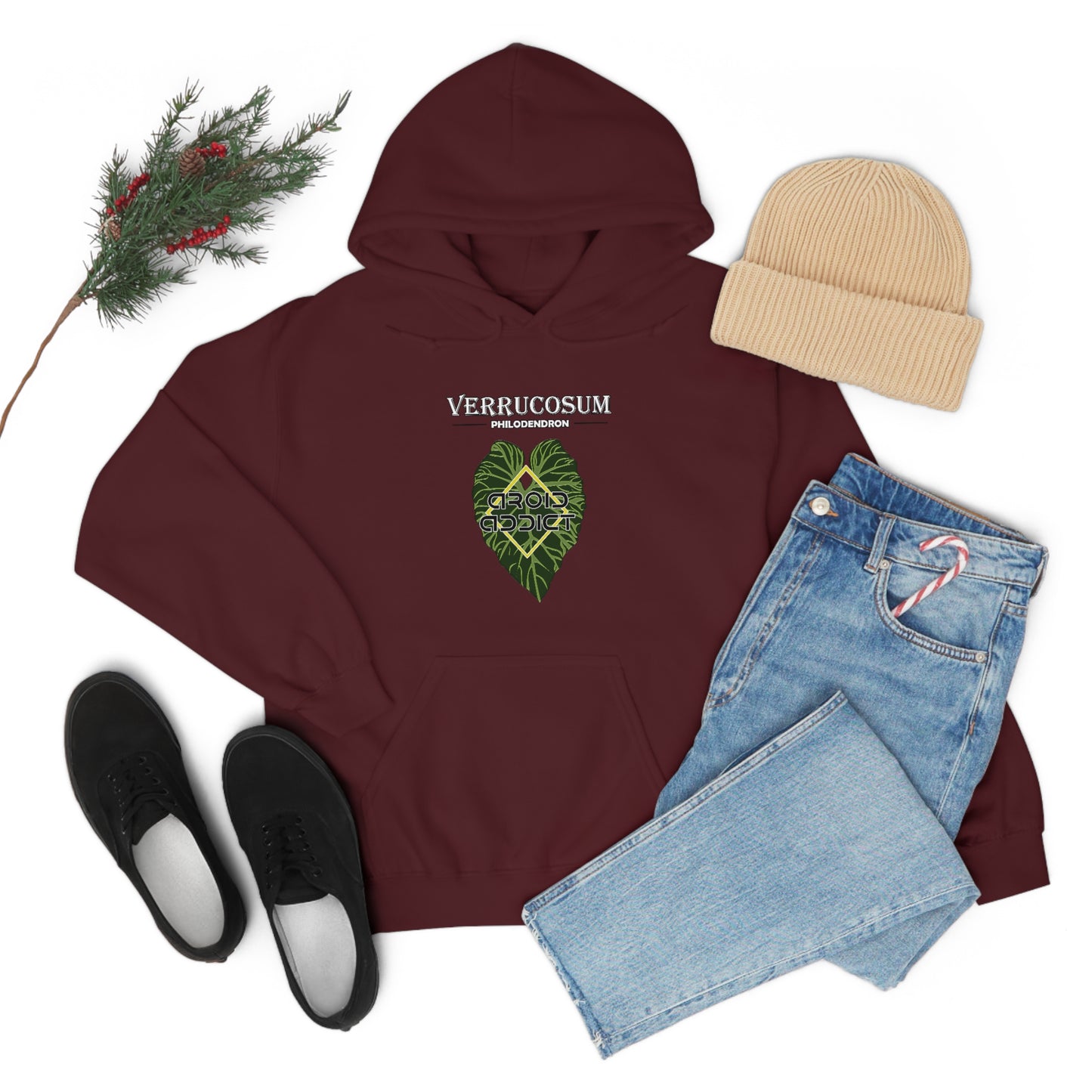 Philodendron Verrucosum Unisex Heavy Blend™ Hooded Sweatshirt