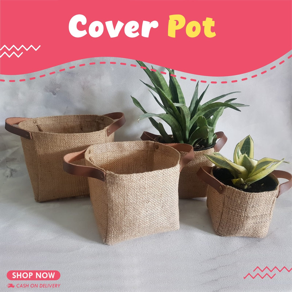 Cover Pot Made of Burlap