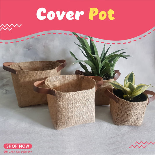 Cover Pot Made of Burlap