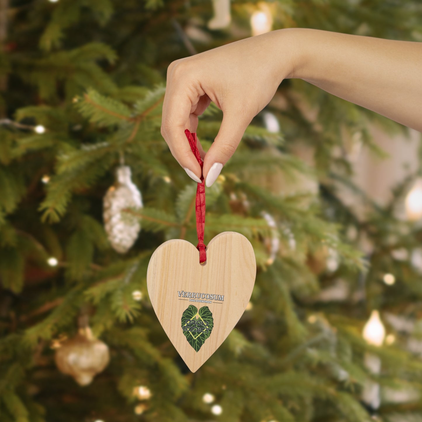 Wooden Ornaments Philodendron Verrucosum