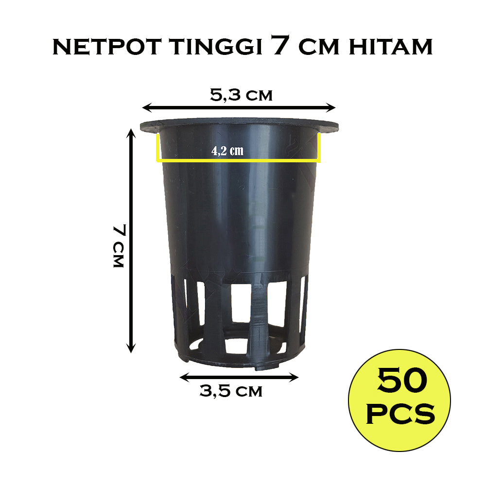 Netpot 7cm Height Black Diameter 5 cm Thick Material - Netpot 7 Cm Hydroponics (50 Pcs)