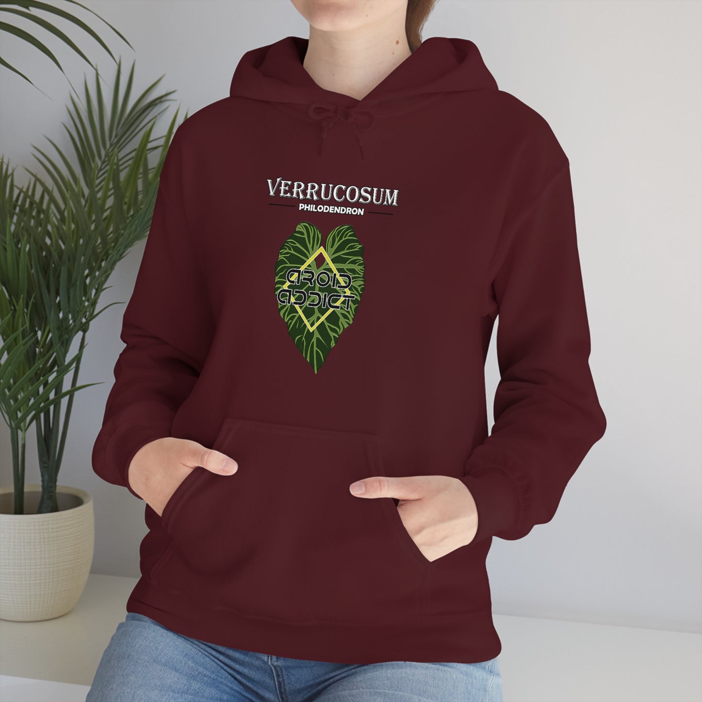 Philodendron Verrucosum Unisex Heavy Blend™ Hooded Sweatshirt