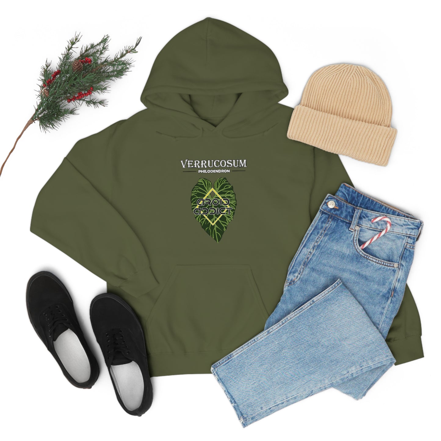 Philodendron Verrucosum Unisex Heavy Blend™ Hooded Sweatshirt