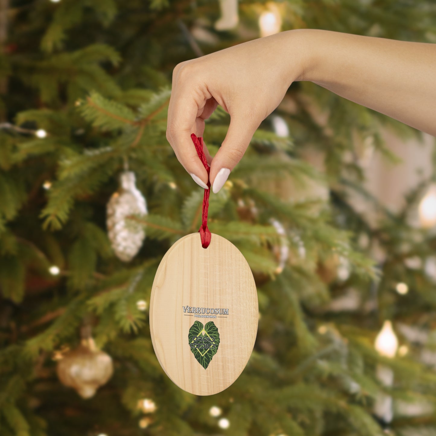 Wooden Ornaments Philodendron Verrucosum